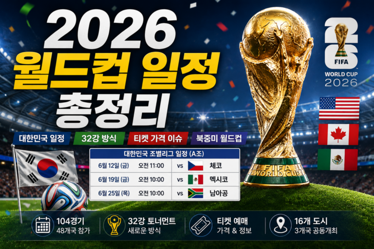 2026 월드컵 일정 2026 월드컵 대한민국 일정 북중미 월드컵 2026 월드컵 티켓 가격 월드컵 32강 방식
