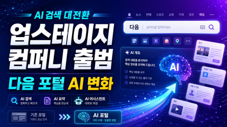 업스테이지 컴퍼니 다음 포털 AI 다음 AI 오버뷰 업스테이지 솔라 AI 검색 변화