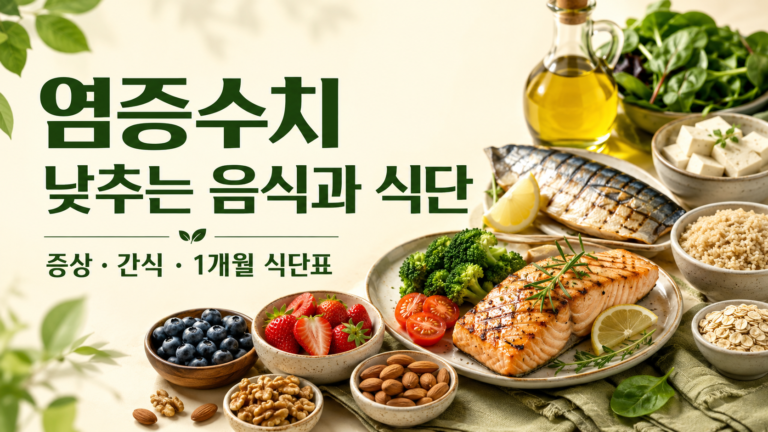 염증수치 낮추는 음식, 염증수치 낮추는 식단, 염증수치 높을 때 증상, 항염 식단, 염증에 좋은 간식