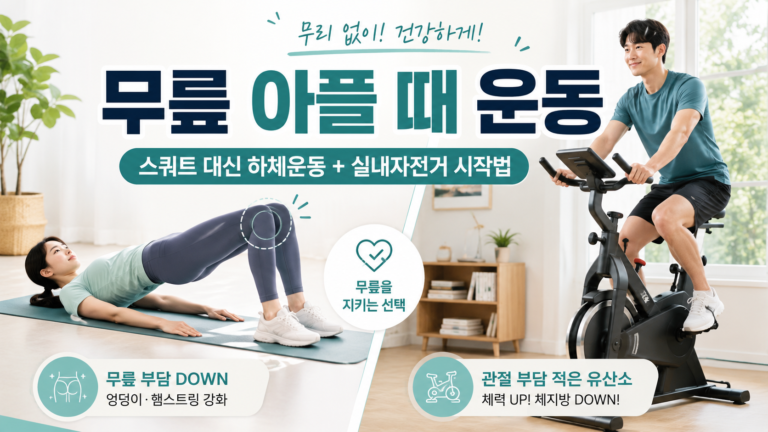 무릎 아플 때 운동 스쿼트 대체 운동 실내자전거 무릎 무릎 부담 적은 하체운동 무릎 통증 하체운동