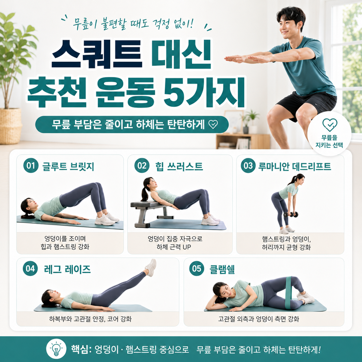 무릎 아플 때 운동
스쿼트 대체 운동
실내자전거 무릎
무릎 부담 적은 하체운동
무릎 통증 하체운동
