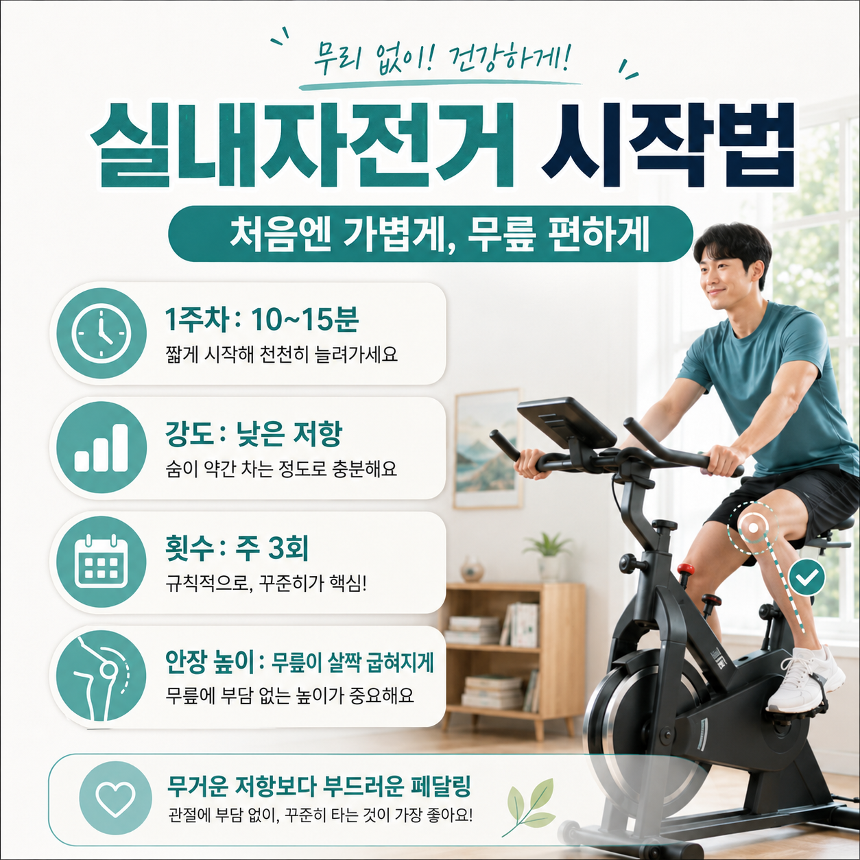 무릎 아플 때 운동
스쿼트 대체 운동
실내자전거 무릎
무릎 부담 적은 하체운동
무릎 통증 하체운동