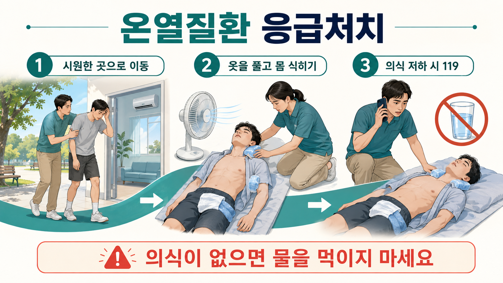 온열질환 증상
열사병 증상
열탈진 증상
온열질환 응급처치
폭염 건강관리